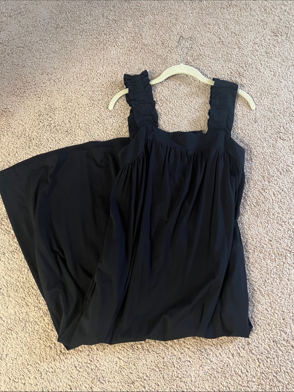 Target “A New Day” Black Sleeveless Maxi Dress with Ruffled Straps